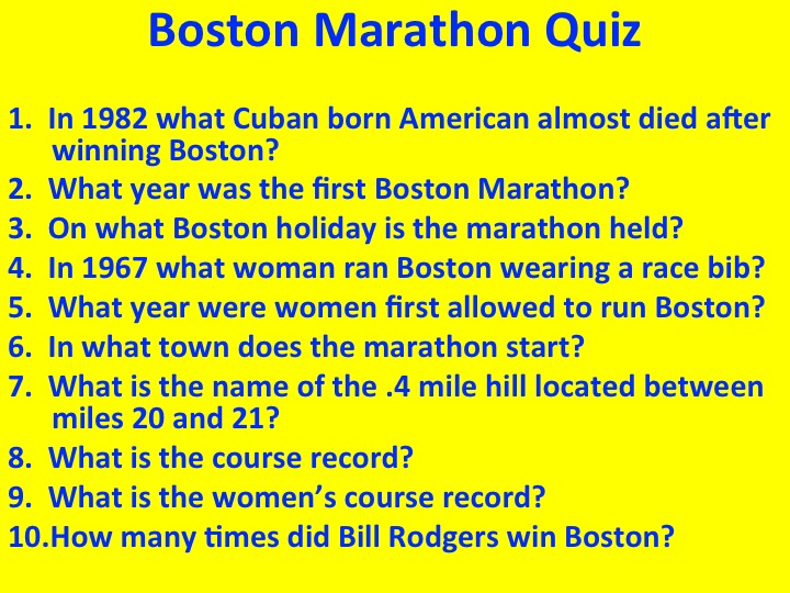 Answers To Those Burning Boston Marathon Questions