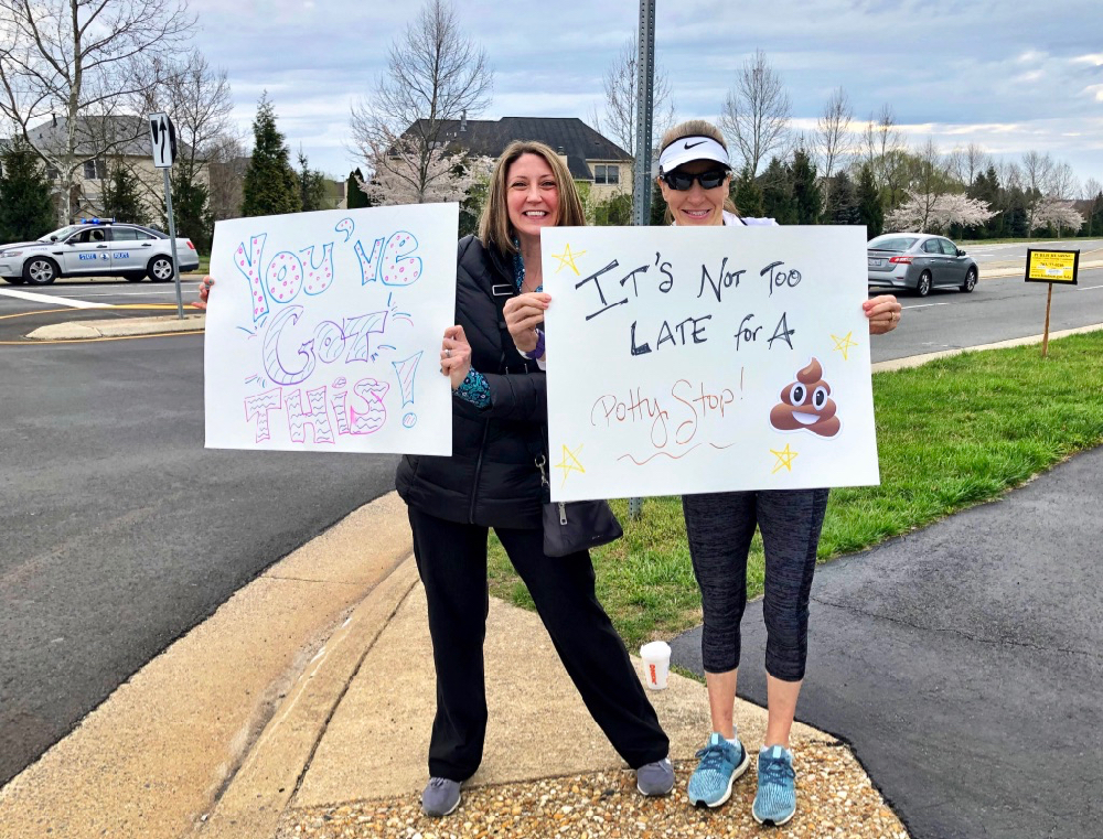 Cheering on Runners and Bunny Hopping